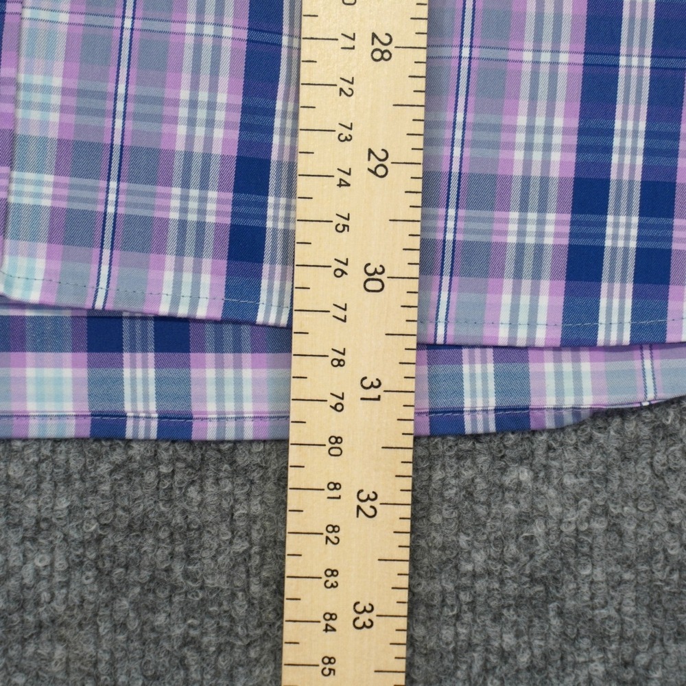 Vineyard Vines OTG Button Down Shirt Mens Large Purple Plaid Performance Brrr - Picture 7 of 11